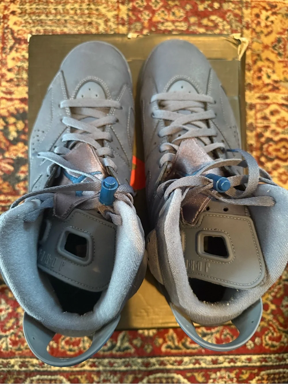 Jordan 6 Retro Diffused Blue - Suede Sneakers in Slate Blue with Cream Accents